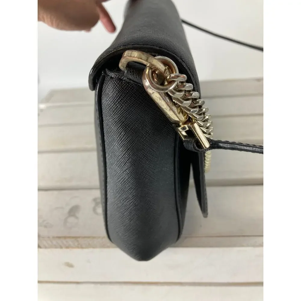 KATE SPADE, SMALL BLACK SAFFIANO LEATHER CROSSBODY BAG (ASIS)